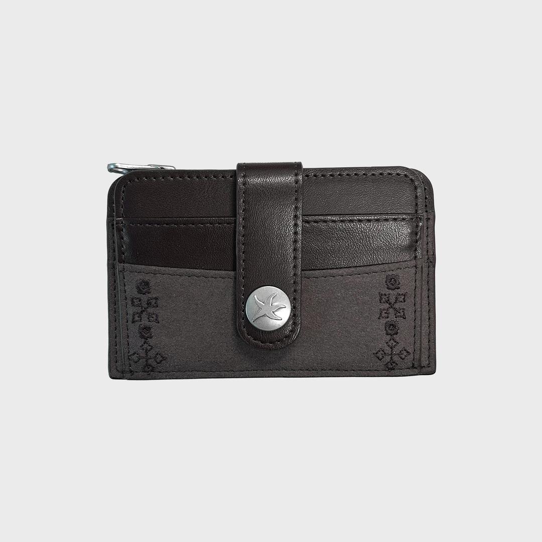 TCM suade buckle card wallet (brown)