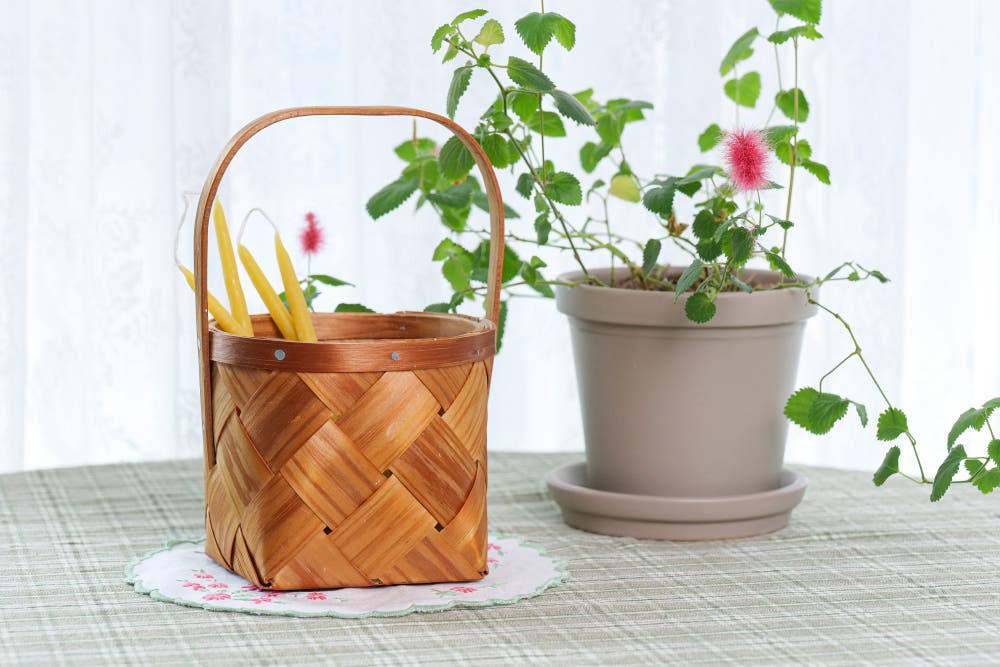 [중고] 스웨덴 빈티지 핸드메이드 미니 자작나무 바스켓