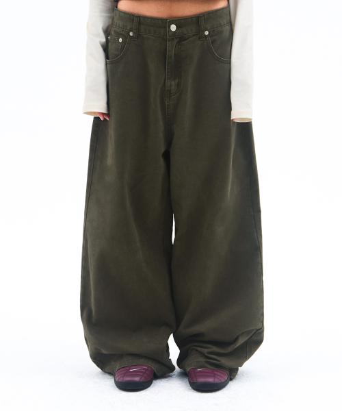 OVERFIT COTTON PANTS KHAKI