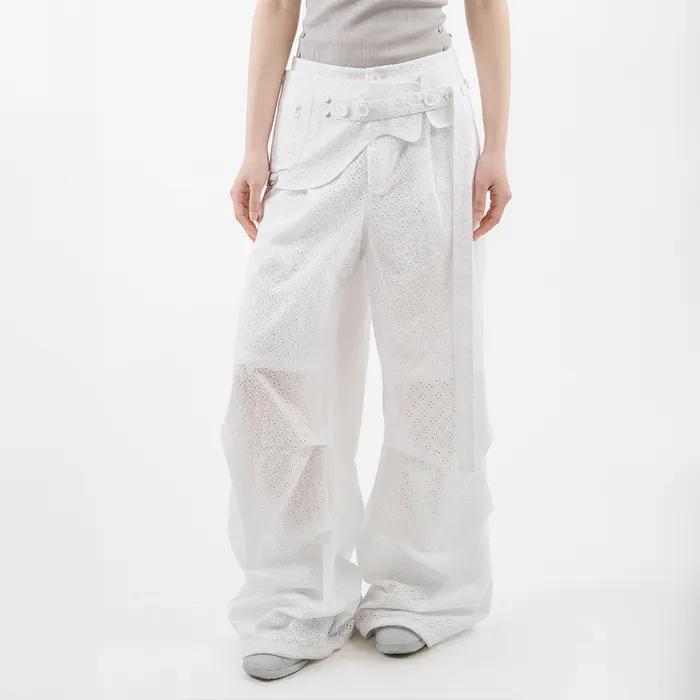 EYELET BELT BAG PANTS [WHITE]