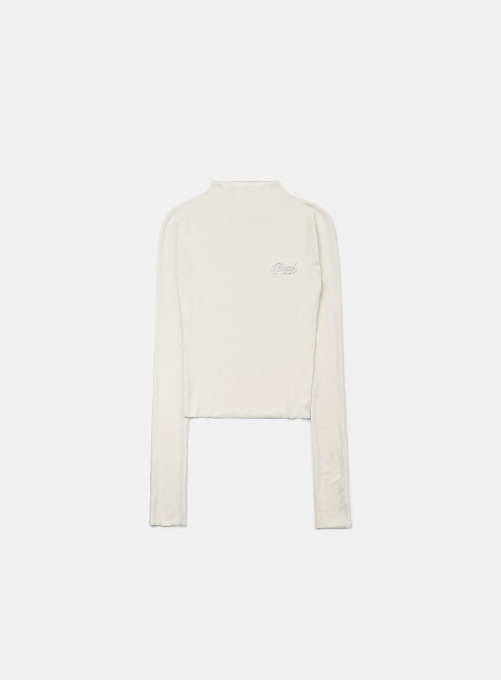 [w-tee24-100] Beyond Soft Mockneck Long Sleeve - Cream