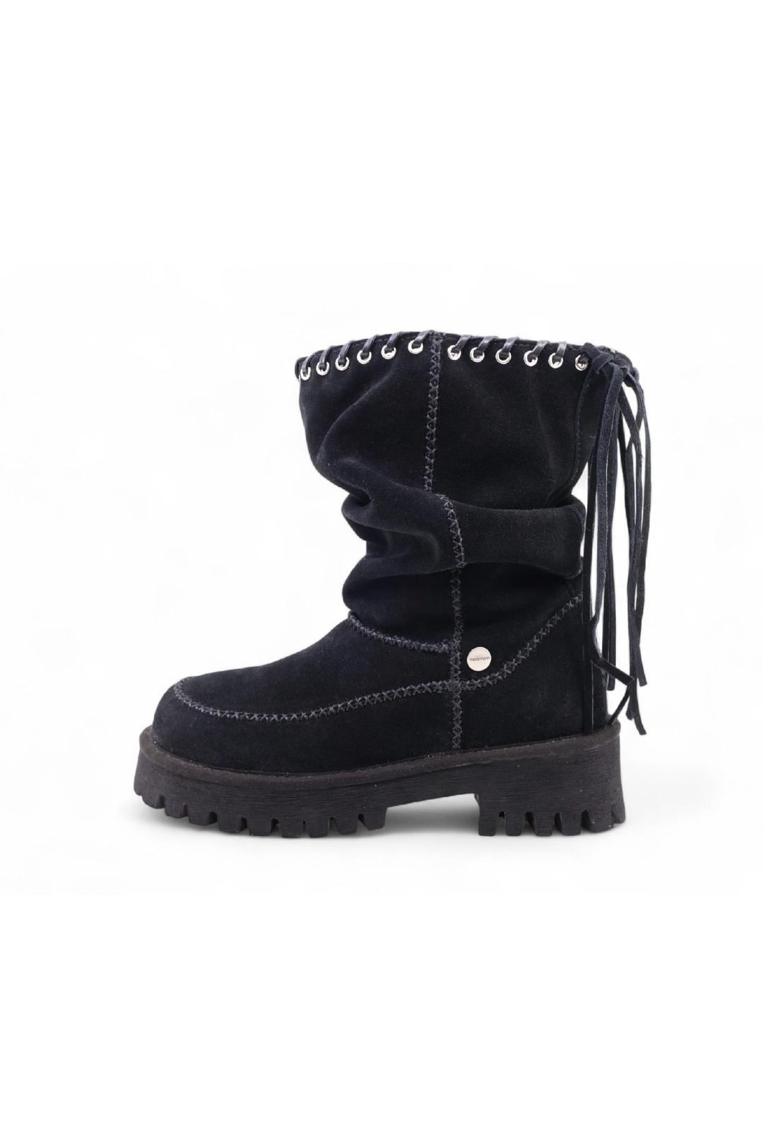 [X YASE] 피그테일 부츠 pigtail boots (suede black)