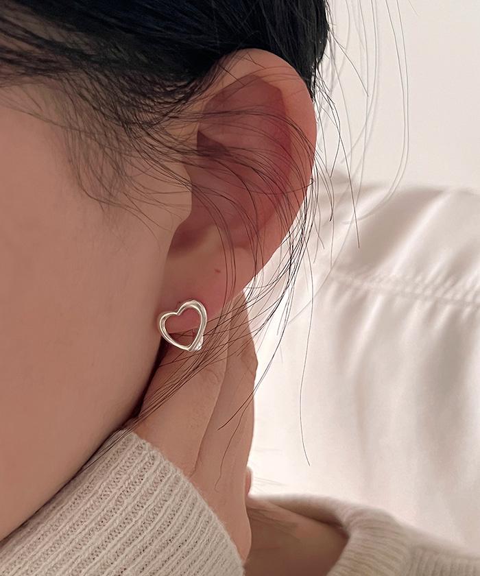 (silver925) 러브 링 원터치 귀걸이 *2color