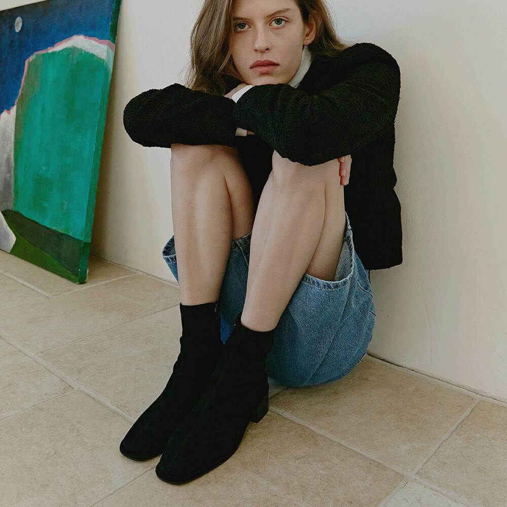RONIN suede stretch ankle boots - 3color 5cm 스웨이드 스판 앵클부츠