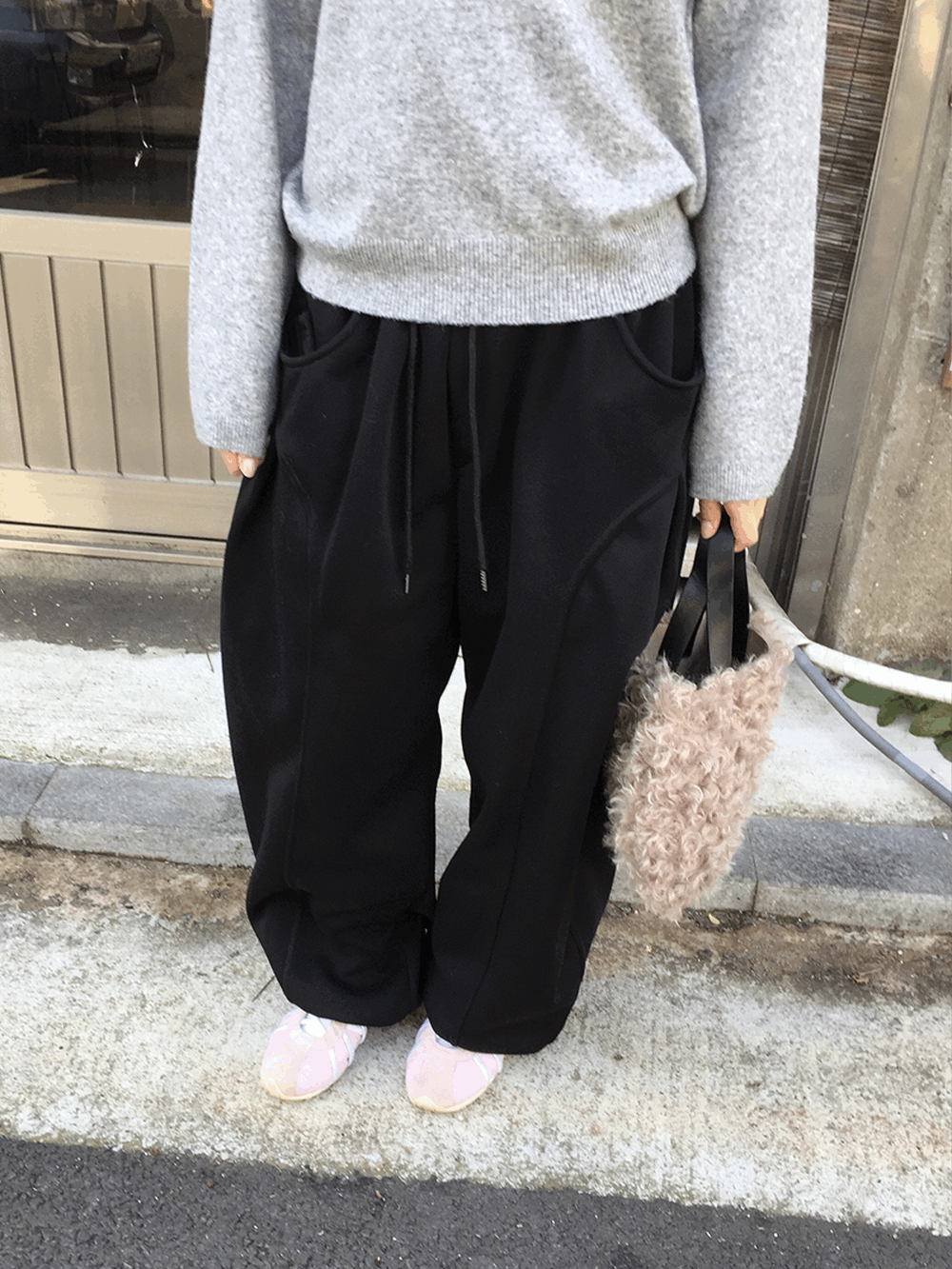 하우유 에더 셔링 포켓 기모 스웻팬츠 (4c)