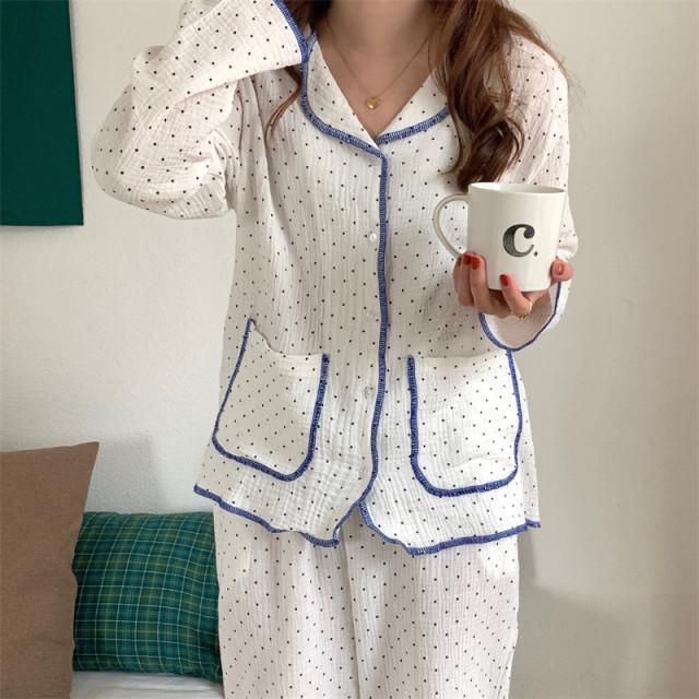 블루 스티치 잠옷 세트 파자마파티 홈웨어 생일선물