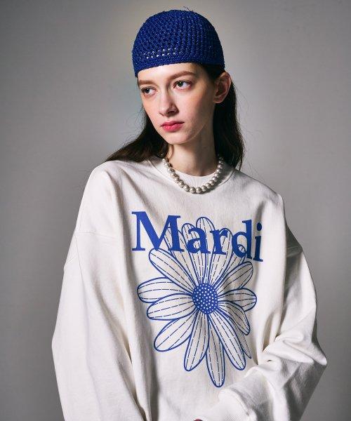 SWEATSHIRT FLOWERMARDI_WHITE VIVIDBLUE