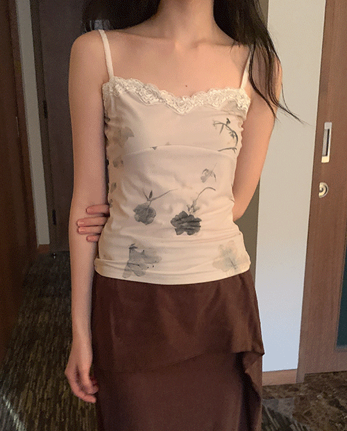 데일리마켓 flower lace cami / 3color