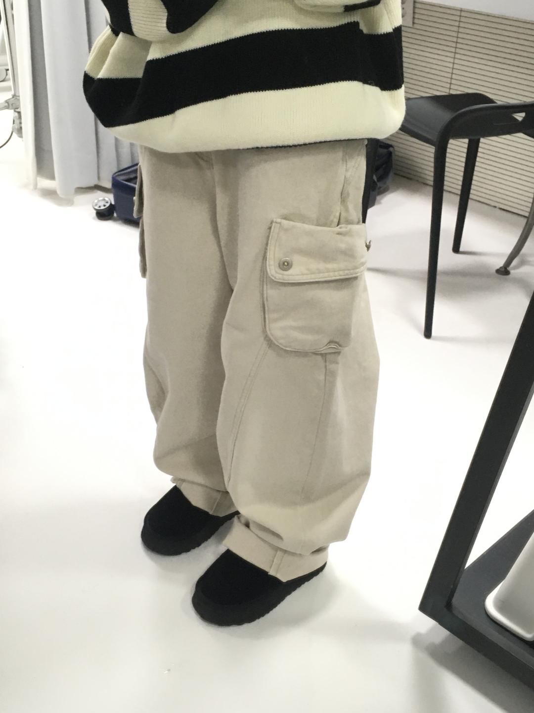 고퀄•핏보장🔥 커브드 카고 포켓 와이드 팬츠