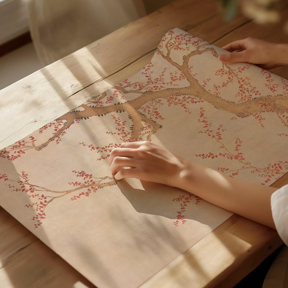 매화도자수병풍