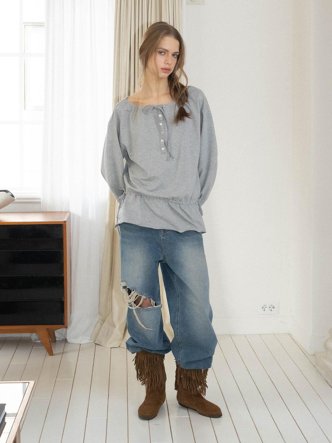 jersey comfy blouse (melange)