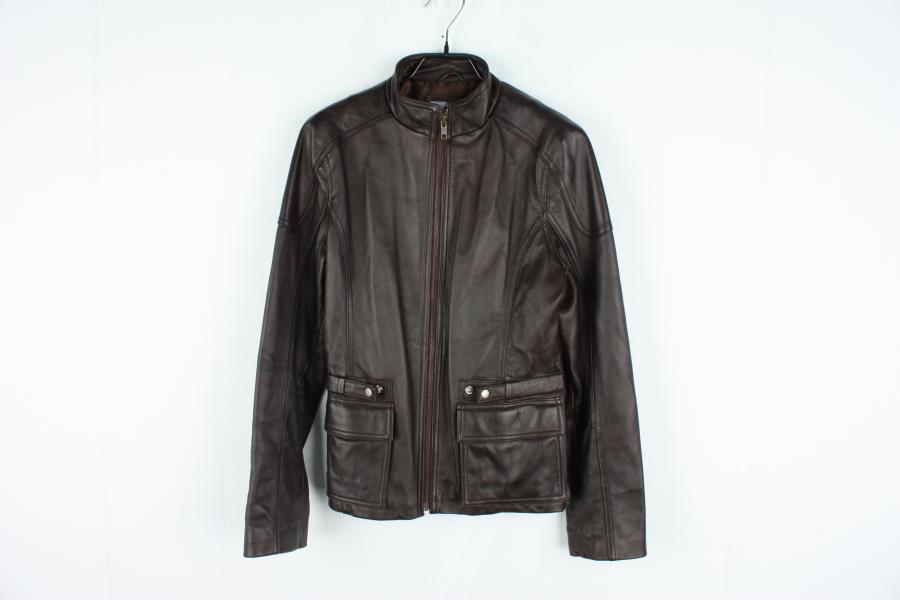 아르마니 익스체인지 다크 브라운 레더 자켓(M)