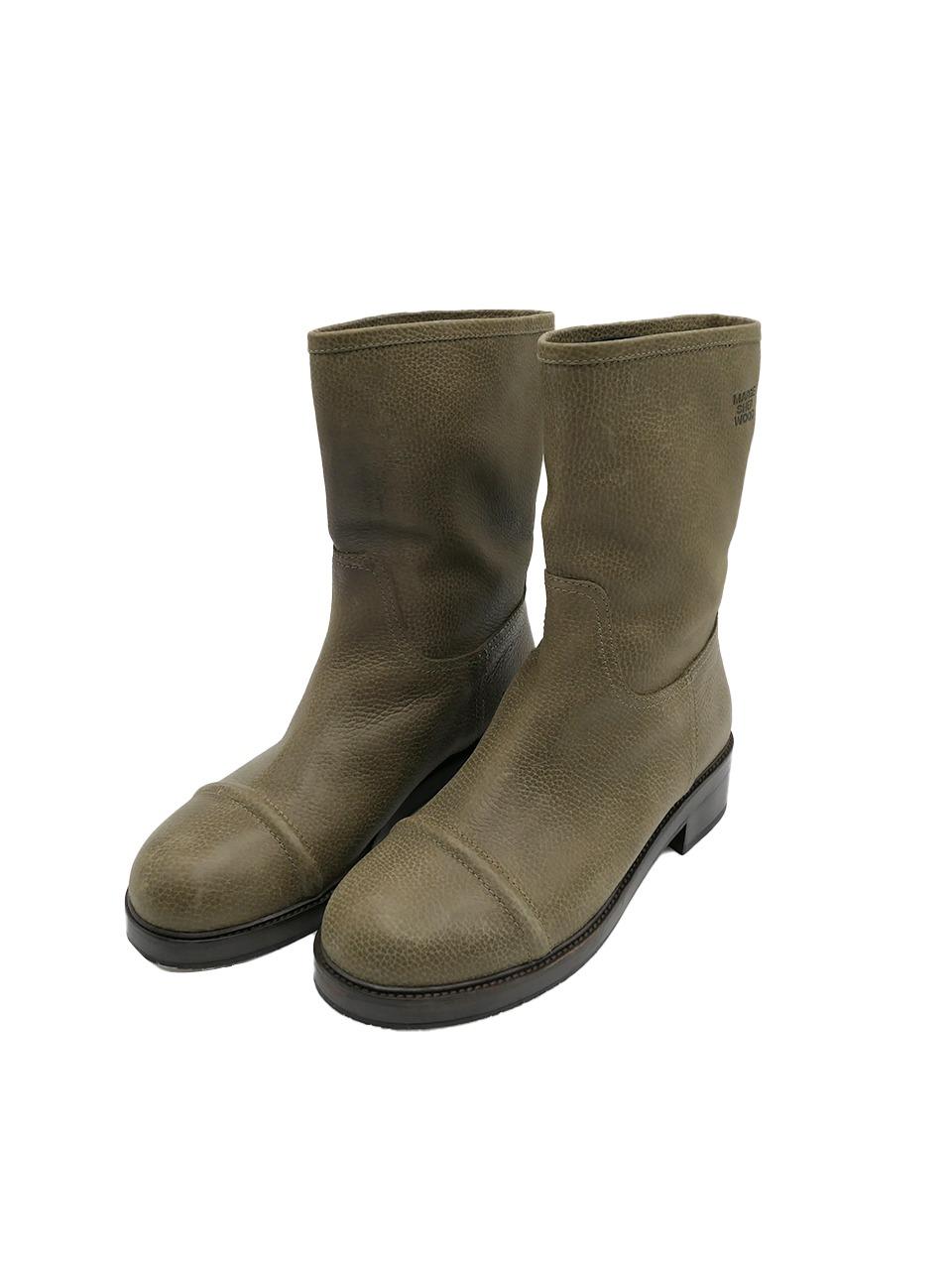 ROUND ANKLE BOOTS_khaki shrunken