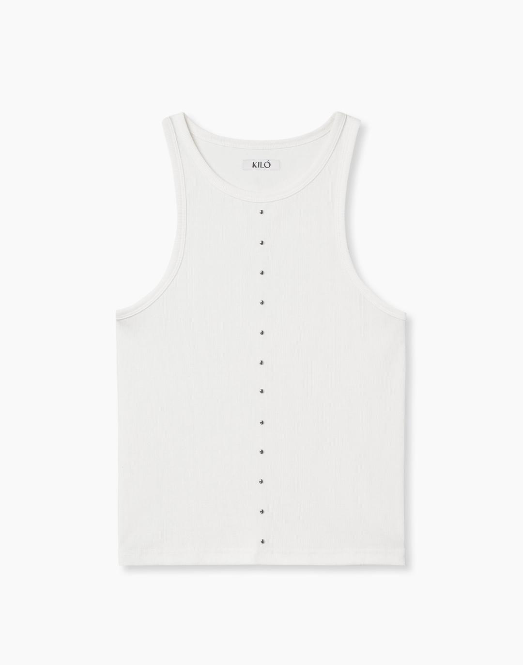 STUD SLEEVELESS TOP (WHITE)