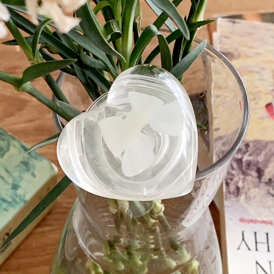 스몰리본 화이트 [레진 하트 아크릴톡]