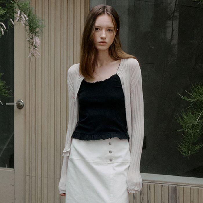 frill linen knit cardigan 263 (light gray)