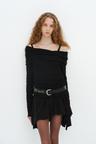 DRAPE LACE TOP / BLACK