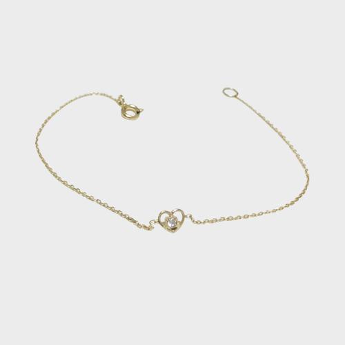 Heart Birthstone B (하트 탄생석 팔찌) 14k Gold