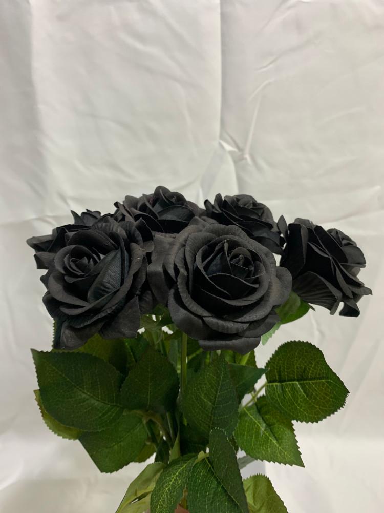 흑장미 조화 블랙 로즈 장미 꽃 한 송이 심플 인테리어 소품 튤립 꽂이 장식