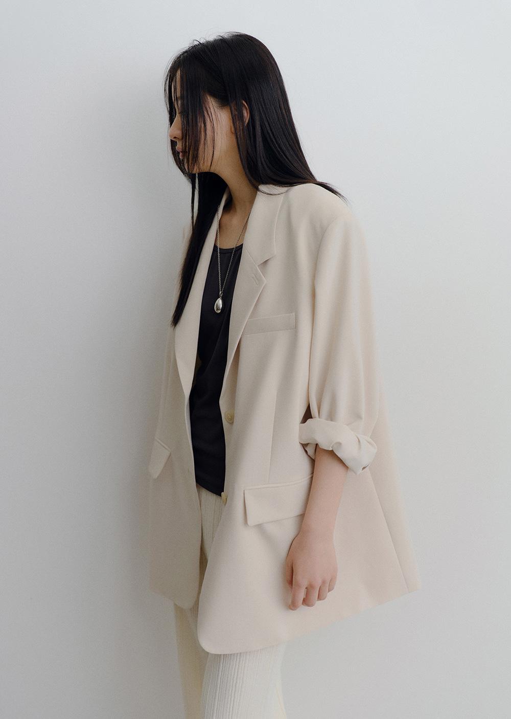 classic single jacket (cream)