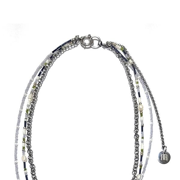 [주문 제작] KOENIG PEARL BEADS CHAIN LAYERED NECKLACE / MULTI&PEARL