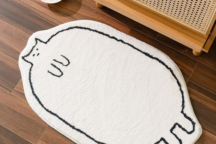[10%쿠폰] 소두 뚱냥이 고양이 욕실 발매트 동물 미니러그2size