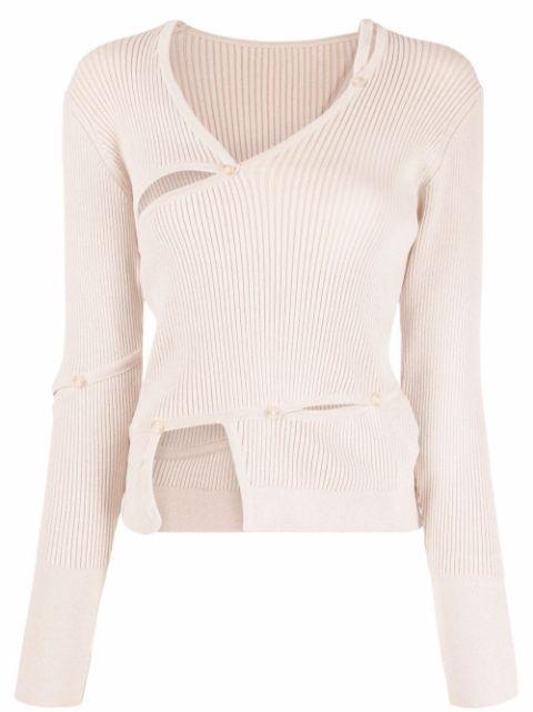 버튼 프런트 스웨터