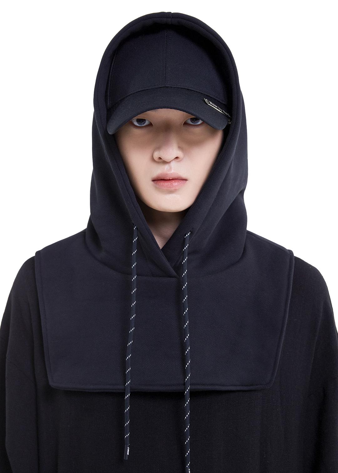 오버사이즈 페이크 후디 블랙