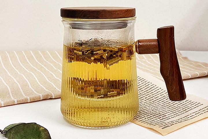 [주말특가] 우드핸들 티포트 티팟 티메이커 내열유리티팟 유리티포트 티머그 차우리는컵