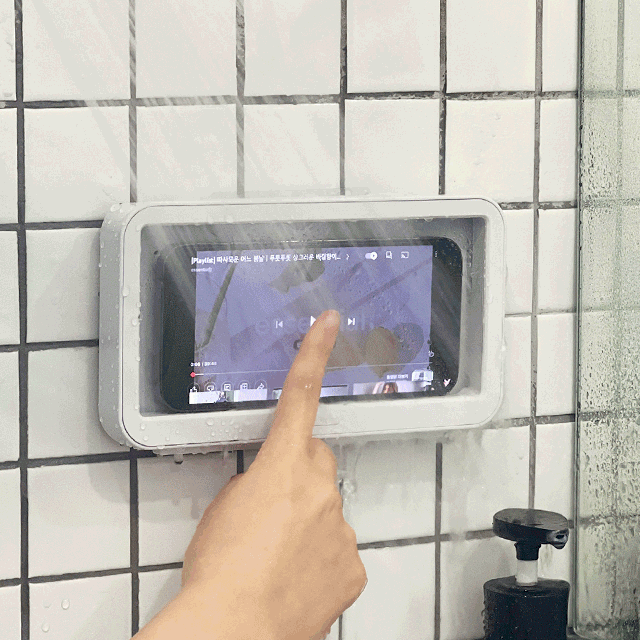 세이프티 화이트 욕실 방수 핸드폰 거치대 주방 화장실 샤워 스마트폰거치대