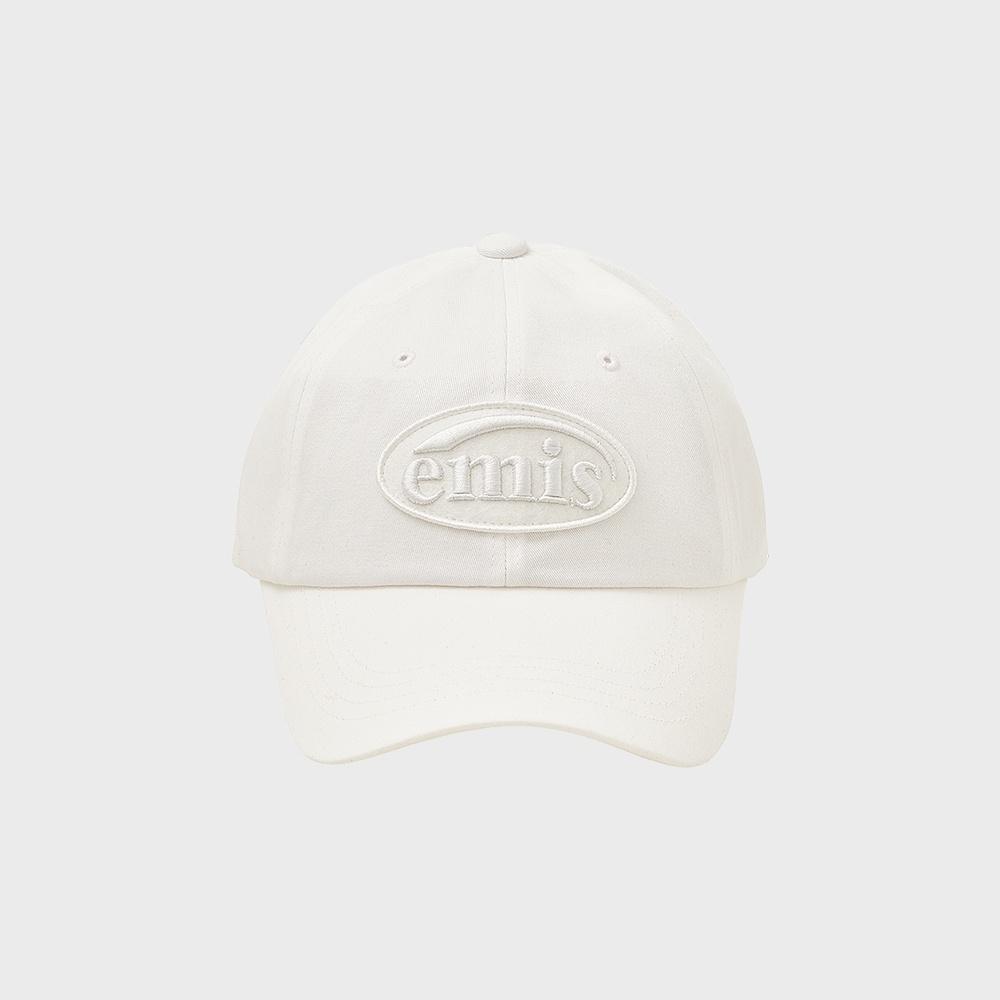 TONE ON TONE WAPPEN BALL CAP-WHITE