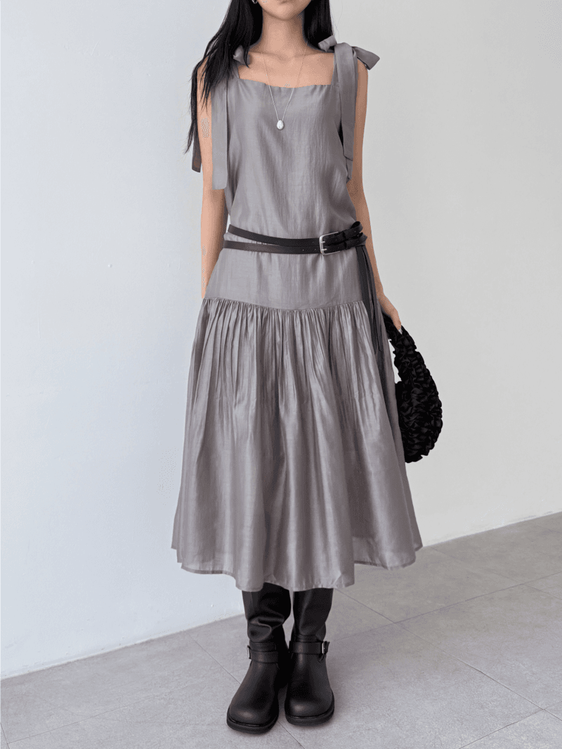 fluid sleeveless maxi dress (3color)
