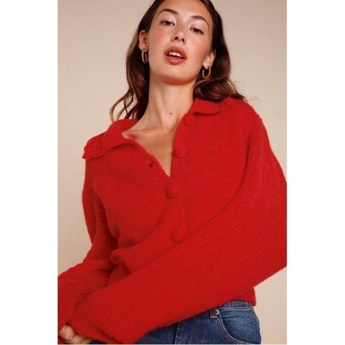 ROUJE 가디건 니스리느 카라 빅 버튼 가디건 NISRINE CARDIGAN