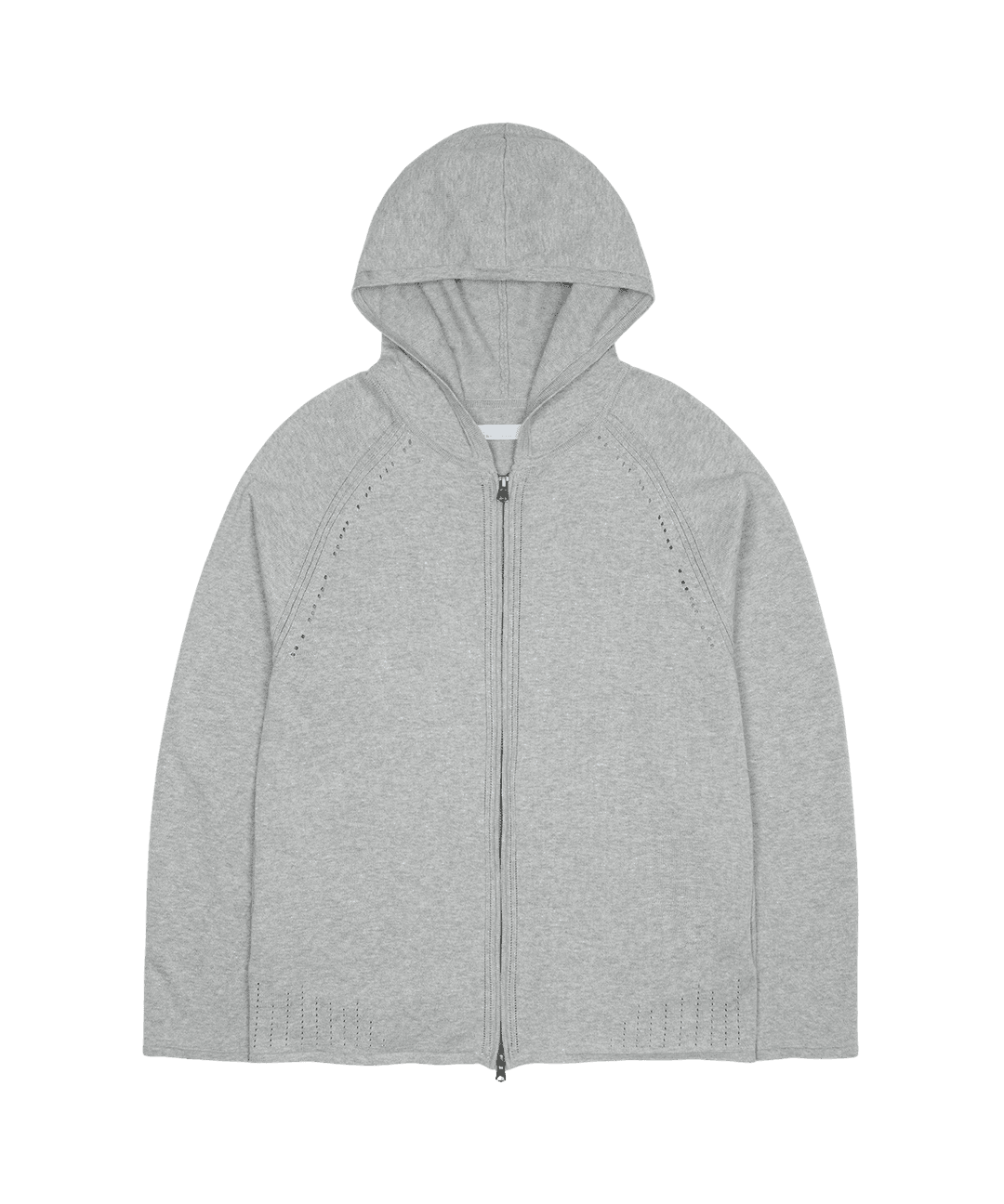 KNIT ZIP-UP HOODIE [MELANGE GREY]