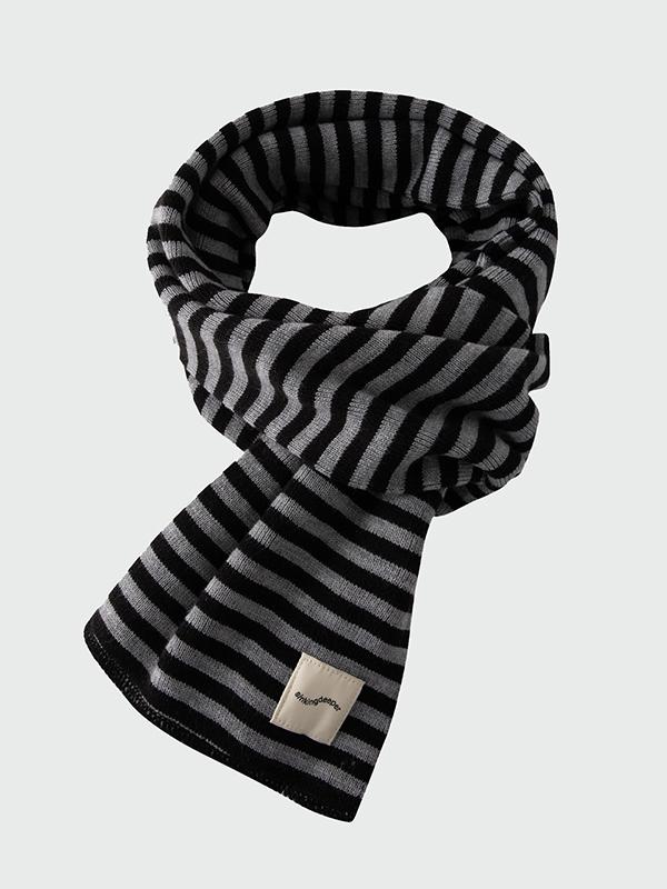 (11/17 예약배송) Stripe Jacquard Muffler / Black