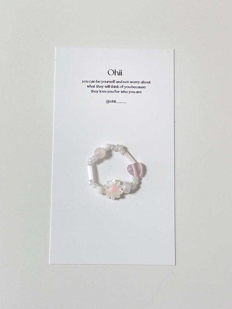 핑크 데이지 비즈 반지