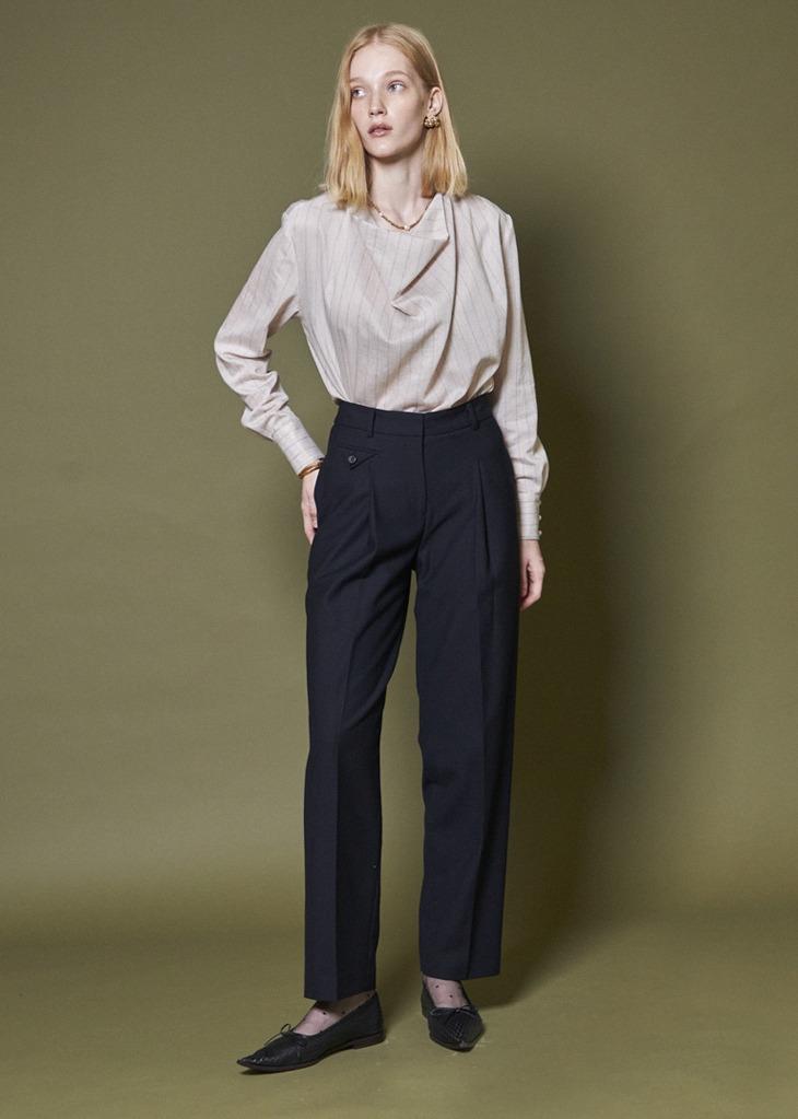 POCKET BUTTON SLACKS_NAVY