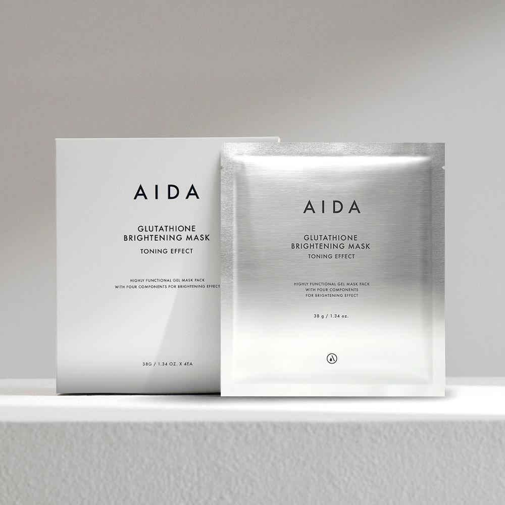 아이다코스메틱 글루타치온 브라이트닝 마스크 토닝 이펙트 1BOX(4매) / 미순이 / 미순이팩 / 미백케어 / 고농축팩