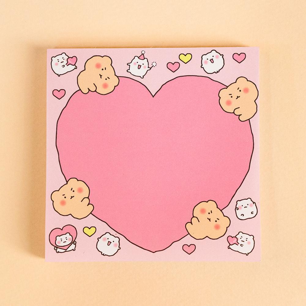 망그러진 곰 햄터 하트 떡메모지 학생 귀여운 캐릭터 필기 공부 노트정리