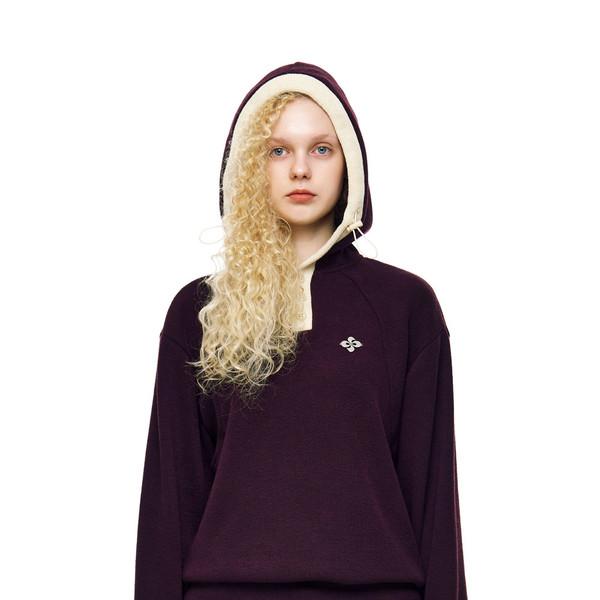 KNITTED WAVE HOODIE / purple
