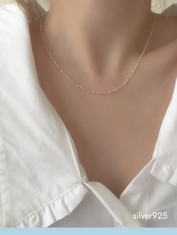 모앳 line ball necklace (silver925)