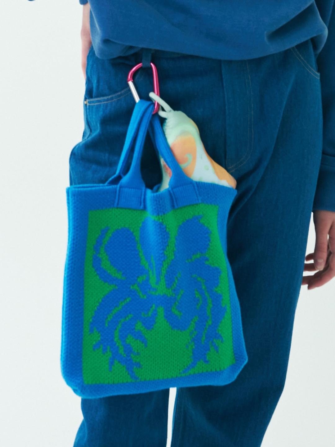 POPPY KNIT 미니 백 블루