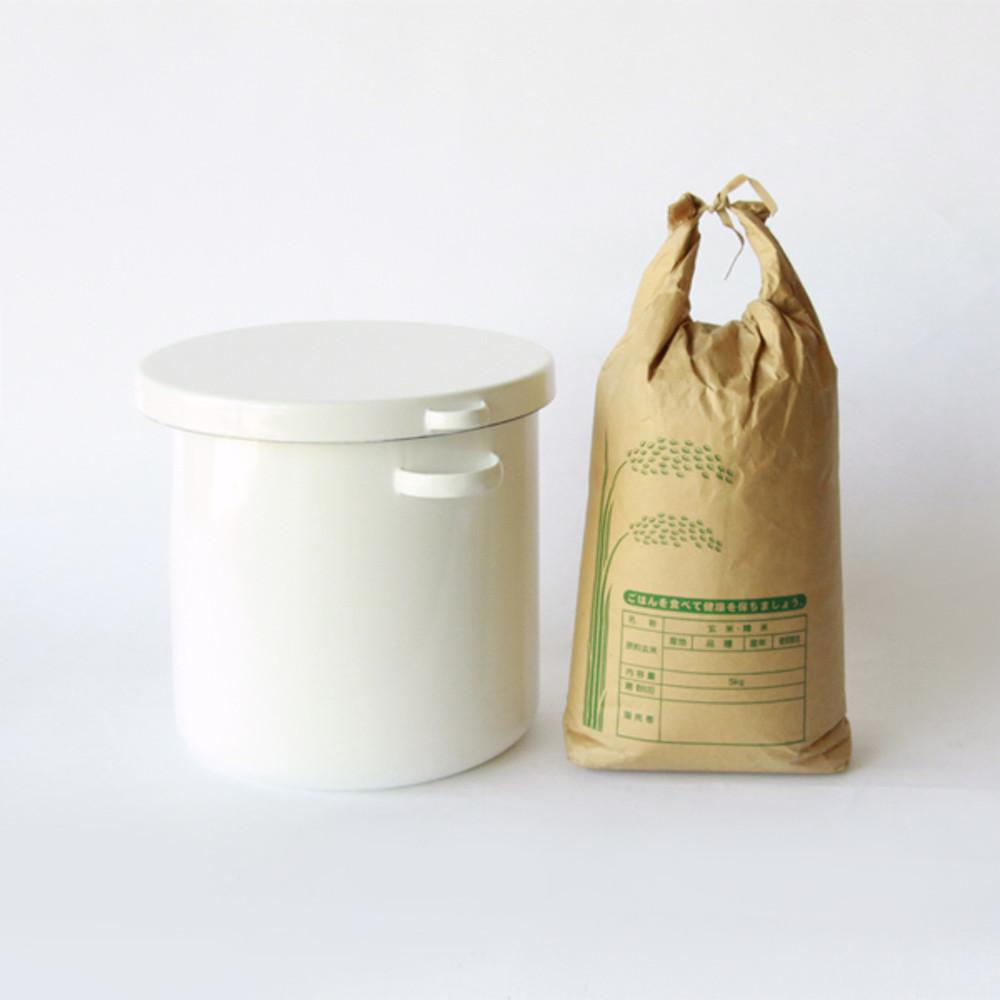 노다호로 법랑 라운드 스토커 쌀통 4 사이즈 4.5리터