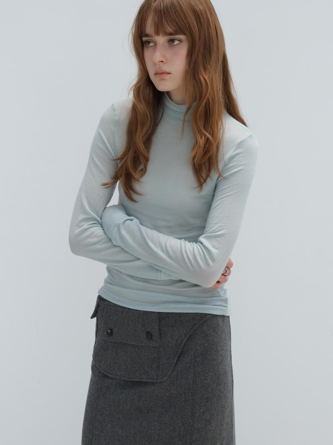 TENCEL TURTLENECK LONG SLEEVE T-SHIRT