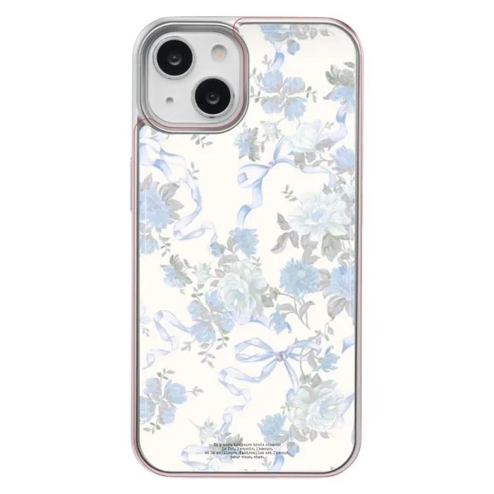 (silver epoxy) blue flower ribbon 에폭시 아이폰 갤럭시 케이스