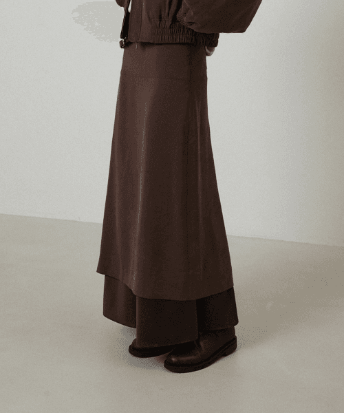 (W) 큐프라 드레이프 투웨이 스커트 세피아 브라운