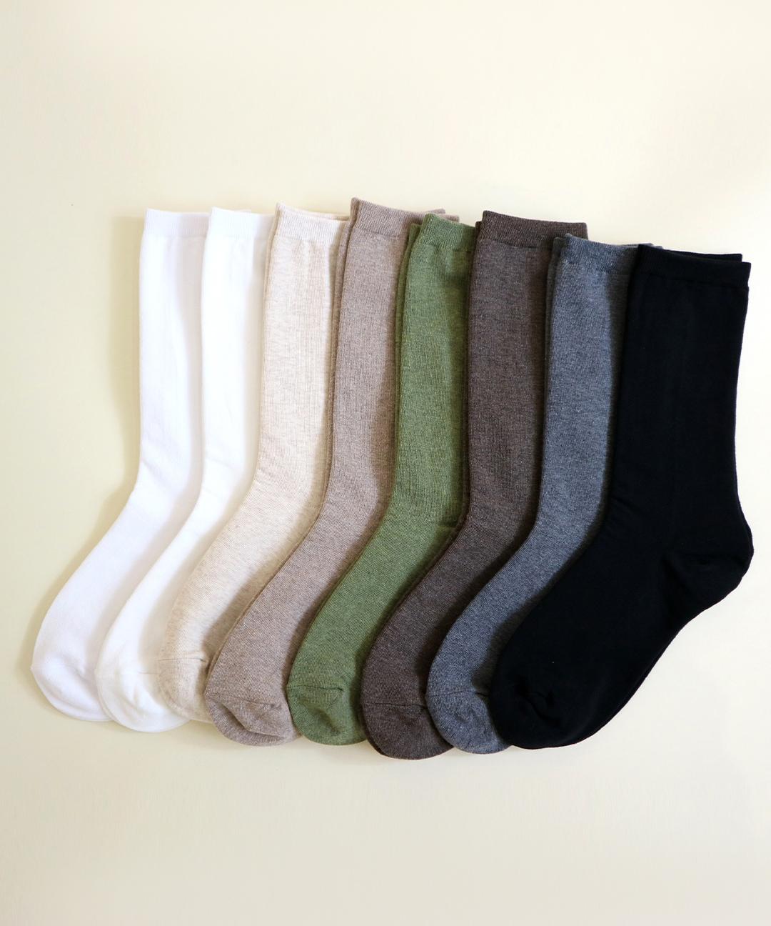 마이싹 [자체제작/가을추천템🍁] 5켤레/10켤레 긴목 무지 롱롱 양말 기본 국산 쫀쫀 교복 학생 여리여리룩 8color