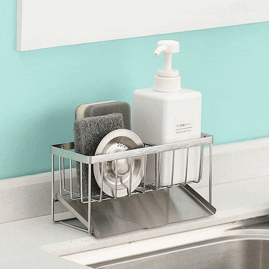 삼각형 홈으로 물이 쏙! 빠지는 304올스텐 수세미거치대 2종 (일반형/걸이형)