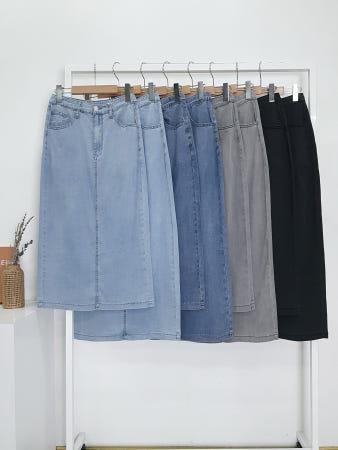이런 상품 어때요? [2단 기장 무배] -5도씨 쿨 리오셀 미네트 스판 데님 청치마 H라인 여름 스커트