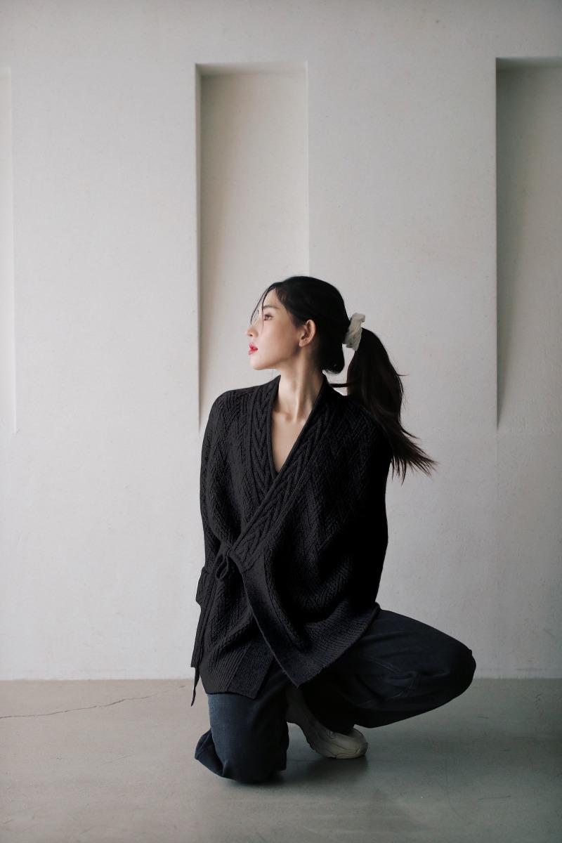 니트 저고리 - 검정색